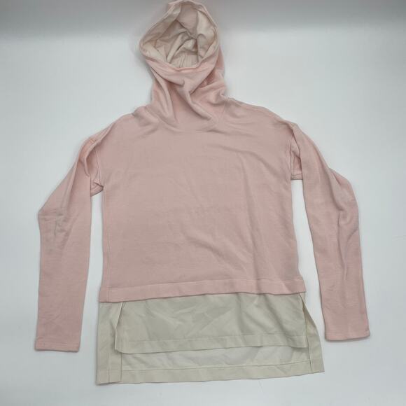 CALIA by Carrie Underwood Tops - CALIA Pink Effortless Mix Media Funnel Style Lightweight Hoodie Women's Sz XS